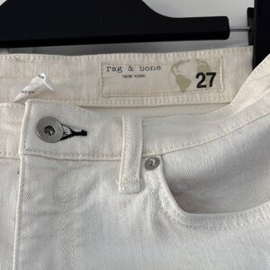 Rag & Bone Nina Ankle Cigarette High-Waisted Jeans White/Ivory